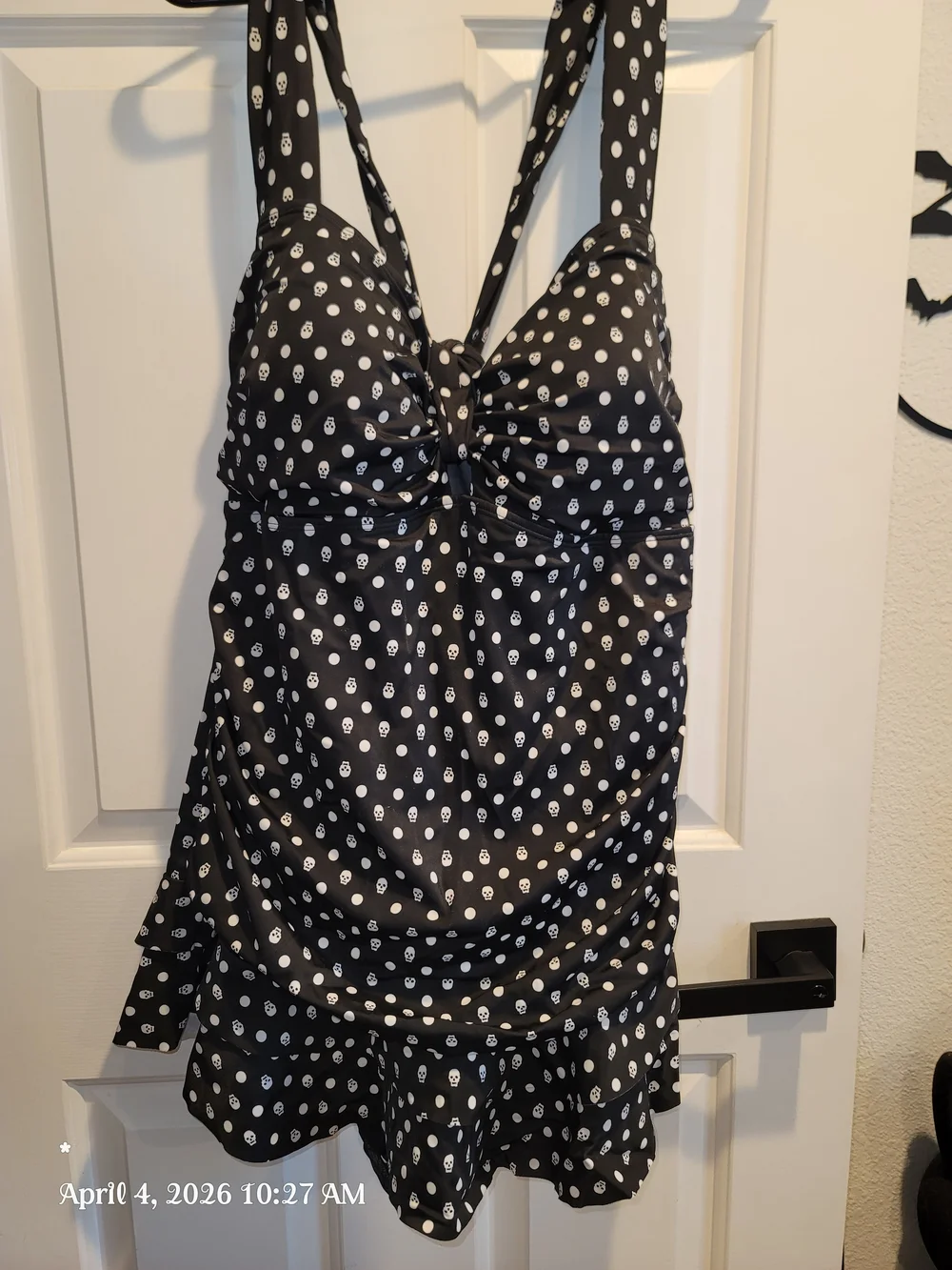Torrid Black Swim Dress with White Skull & Polka Dot Print Size 3 (3xl) - Picture 1 of 6